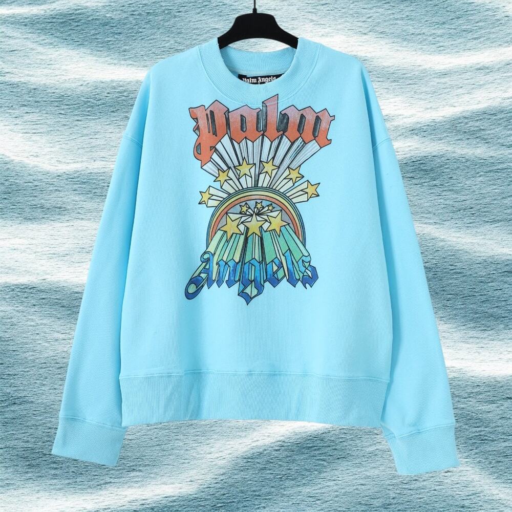 Palm Angels Blue Sweatshirt